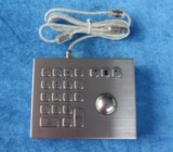 keyproline trackball industriel et anti-vandale avec pave numerique en boitier a160tb-kp-dt